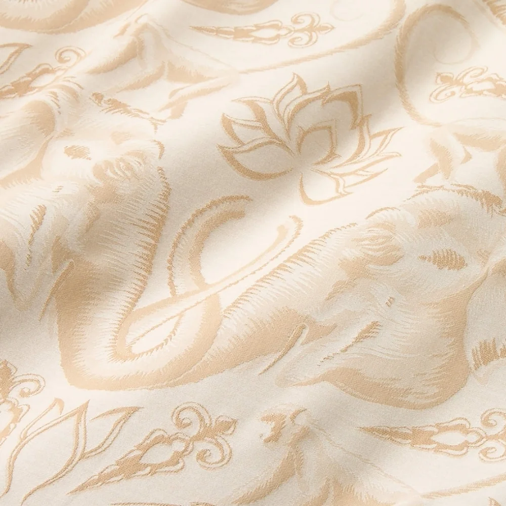 ❤️BUY 2 GET 1 FREE Entwined Elephants Natural King Duvet Cover,The White Lotus